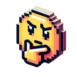 pixellated thinking face